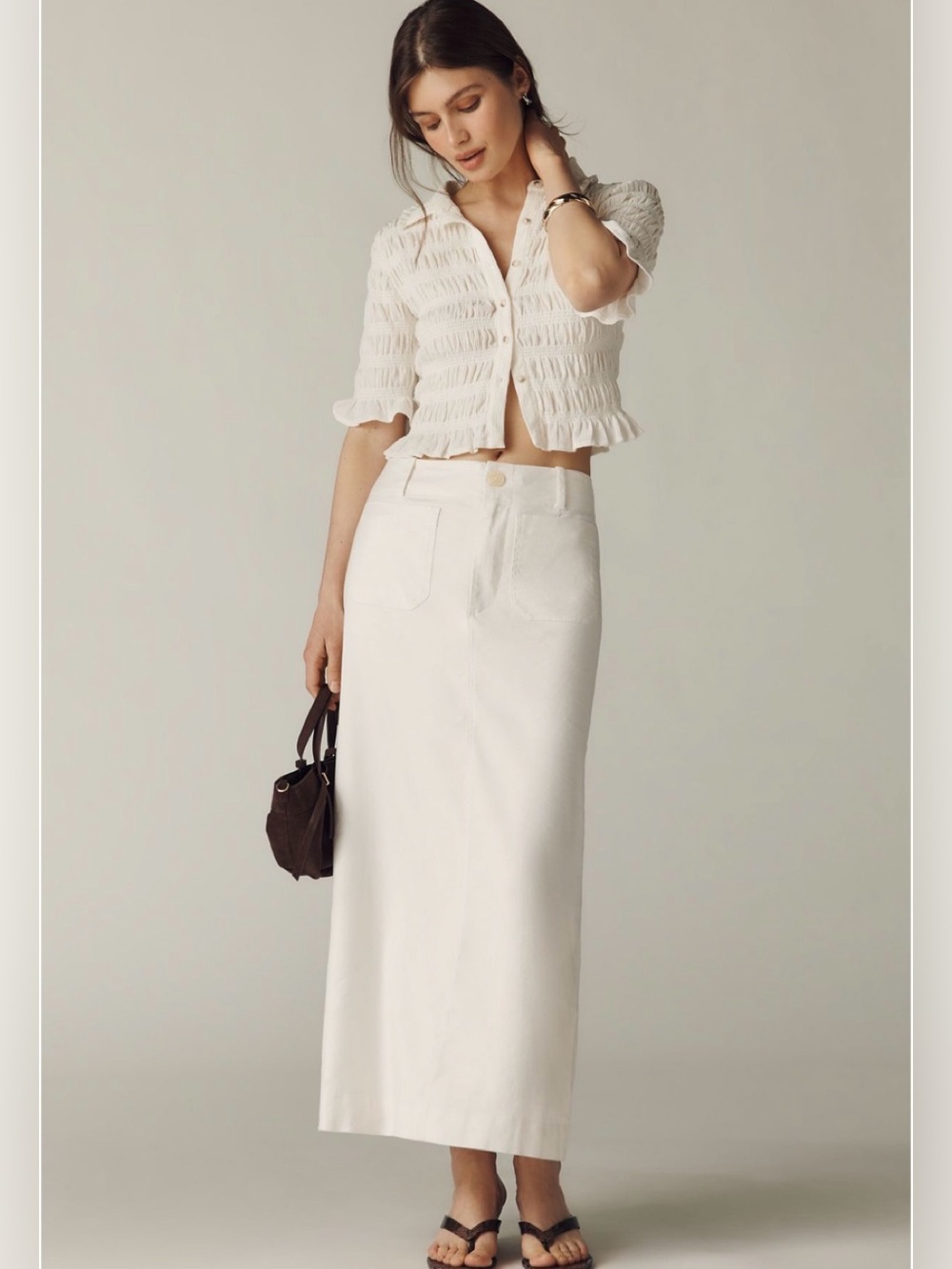 Maeve Collette maxi skirt snow size xs